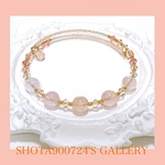 ［再販5］高品質　高透過　モルガナイトを花束にして💐　vol2 ピンクアクアマリン ワイヤー　ブレスレット　スワロフスキー　天然石　4月　誕生石　パステル　#4月誕生石