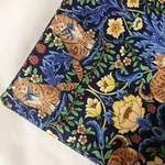【綿麻キャンバス55×50】FLOWER  CAT・ネイビー