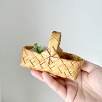 【再販】白樺の小さなカゴ　取っ手つきB