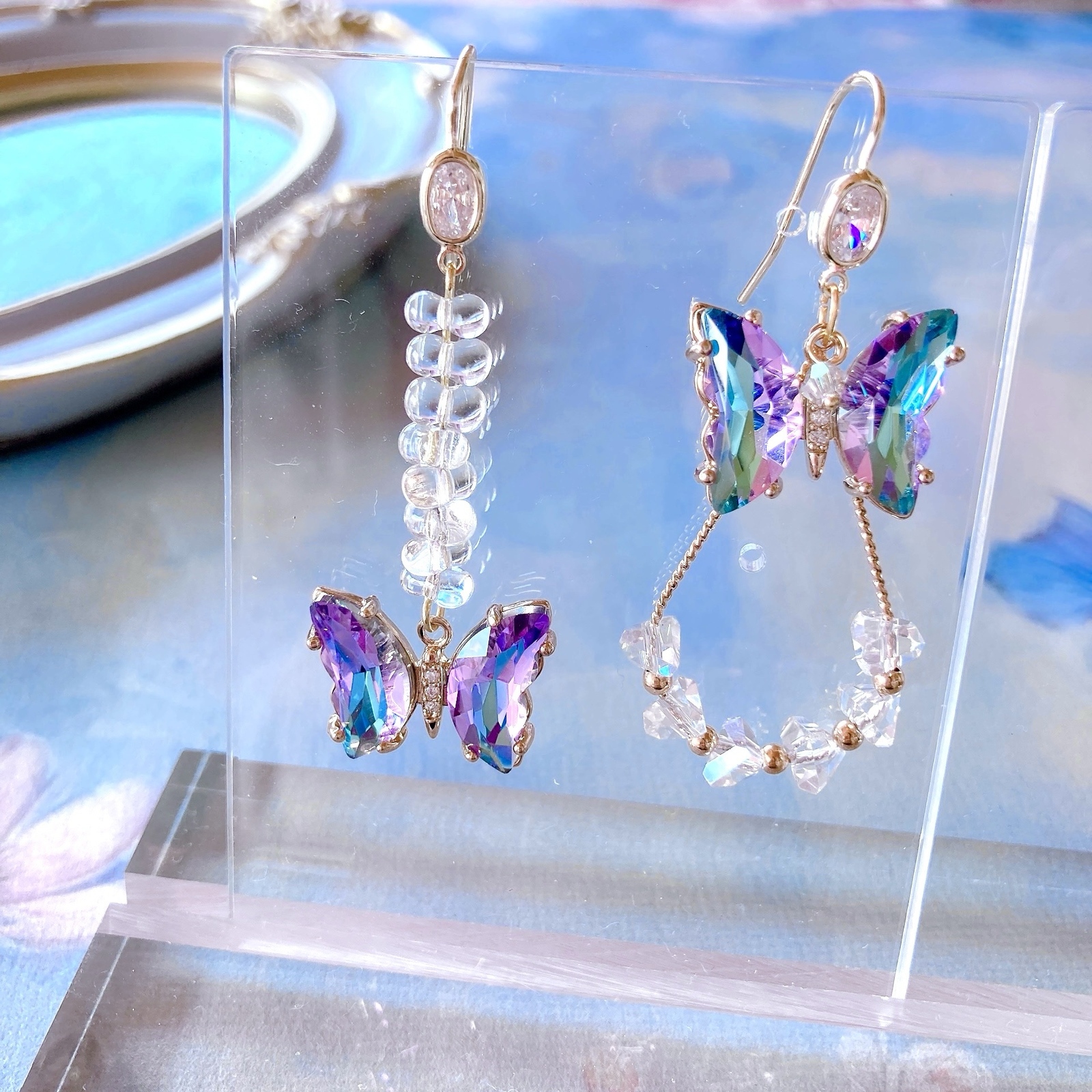 オウンピー　ピアス　モルフォ蝶 モルフォ蝶ピアス(イヤリング・ノンホールピアス可) - 月山