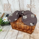 花カゴみたいな　洗える　保冷保温　リボン　お弁当袋　ランチバック　ベーシックブーケ×リアルなカゴ柄　