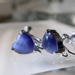 2pcs)3910)インポートイヤリング)rhodium blue purple heart#1k