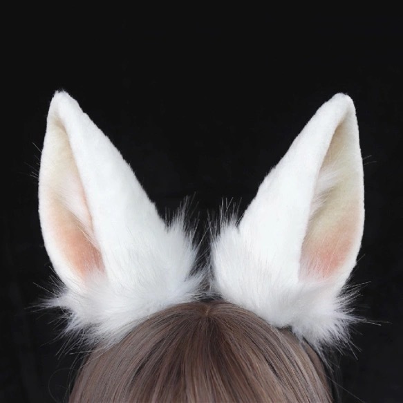 うさぎ耳カチューシャ 手作りリアルな毛皮のような ヘアアクセサリー シミュレーション動物の耳 ロリータ