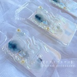 【 ドライフラワー 】 透明  ニュアンス  花  お花  ワイヤー  白  ホワイト iPhoneケース　 iPhone11 iPhone12 iPhone13 iPhone14