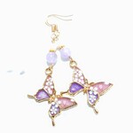 ラベンダーアメジストと紫蝶の桜日和ピアス