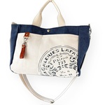 生成りと青帆布のそこまるスタンプ2wayショルダーバッグ