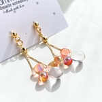 Hyacinth drop⌇ヒヤシンス　チェコビーズ　ドロップ　雫　お花ピアス　お花イヤリング　カラフル　
