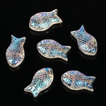 お魚 夏 海　ガラス クリア ビーズ 5個入り