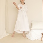 国産ダブルガーゼ　ふんわりやわらか　ネグリジェワンピースパジャマ　白　マタニティウェア　授乳服　妊娠　レディース　親子