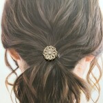 タティングレースのヘアカフス・ポニーフック(ベージュ)