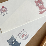 水彩イラスト一筆箋・金魚鉢/ロールケーキ