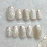 white mag ネイル ♡⃜  ネイルチップ　シンプル　ホワイト　白　ブライダル　ウェディング　結婚式　卒業式　成人式　マグネット　ニュアンス♡⃜ 