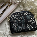 ご依頼完成品　　　　　　　　　　　　　　　　　　　ミナペルホネン　celeb rate/サリースコット星屑リング　刺繍生地　ぐるりマチ付きポーチ　　　ハンドル付き