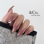 &Co.  高品質ネイルチップ【大人ダスティーヌーディーピンク】美爪