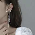 シルバーのみ　　リボンピアス/イヤリング　シルバー