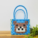 クマ★プラカゴ★温泉・スパ・プール・海・お砂場に！スパバッグ　温泉バッグ　プラバッグ　エコバッグ　メルカドバッグ　PPバンド　カゴバッグ