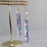 ネモフィラ色の氷柱 耳飾り ピアス/イヤリング/ノンホール