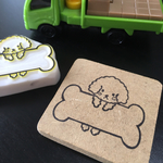 キュートなトイプードルのメッセージ枠はんこ