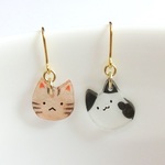 猫ピアス /イヤリング 　とら＆ぶち　[再販]