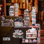 ◉予約販売◉送料無料【S747コラージュ素材】海外シール 猫　本　ジャンクジャーナル　ヴィンテージ  レトロ　おすそ分け