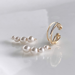 【スターターセット】　diagonalイヤーカフ14kgf×silver925 pearl clip