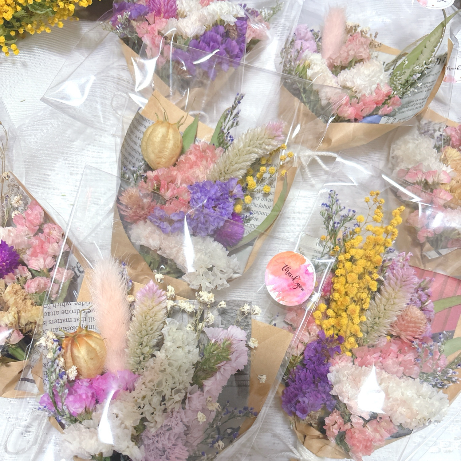 9.ミニブーケスワッグ ドライフラワー ミニスワッグ29 / Sサイズ花束 / ホワイト