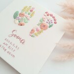 心躍る手形足形刺繍命名書ボード「春のお花畑デザイン」 