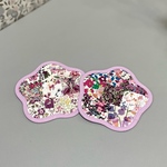 ☆送料込み☆  リバティ生地のパッチワークとハーフリネンのお花型コースター　＊赤紫　＊２枚セット