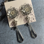 【6850円→4850円】芳月下美人 グレー🩶🩶揺れる ピアス イヤリング