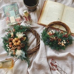 秋冬リース【特集掲載】winter wreathクリスマスリース森の木の実𐂂⋆*𖡫