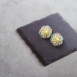 【しゃぼん】和菓子のような水引のピアス　樹脂ピアス　イヤリング　ノンホールピアス　和　和風　水引