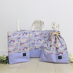 可憐な花ラベンダー💞レッスンバッグ・上履き入れ・お着替え袋の３点セット🌸入園入学セット・入園入学グッズ