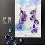 和風・舞い散る花弁と猫/ピアス/ノンホールピアス