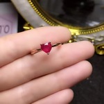 〖ruby〗天然ルビー ハート 赤 レッド シンプル 綺麗 かわいい 指輪 リング シルバー925 天然石