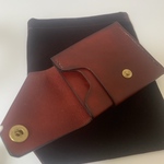 本革ミニマリスト　財布（お札、コイン、カード）ワインレッド