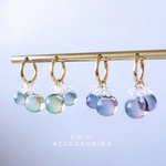 フープピアス うる艶チェリー バブル チタンピアス サージカルステンレスピアス 2way ピアス イヤリング グリーン ブルー ゴールド シルバー 金属アレルギー対応 グリーン キラキラ ピアス 