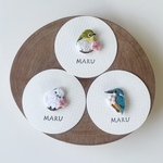 さくらと野鳥の刺繍ブローチ