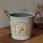【再販】取っ手付きバケツ型リメ缶＊stone gray