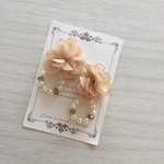 ベージュフラワー🌟大人可愛いピアス