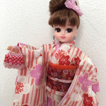 simizu-mihoさまオーダー品  リカちゃんハンドメイド着物   ☆矢絣桜 ピンク☆