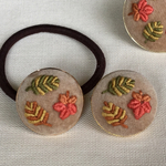 刺繍ヘアゴム&ブローチS紅葉狩り