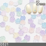 ネイル ミニ デコ パーツ 薔薇 花 透明 パステルカラー 100個(D321)
