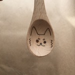 まろ眉　チワワ　　ティースプーン　木のスプーン
