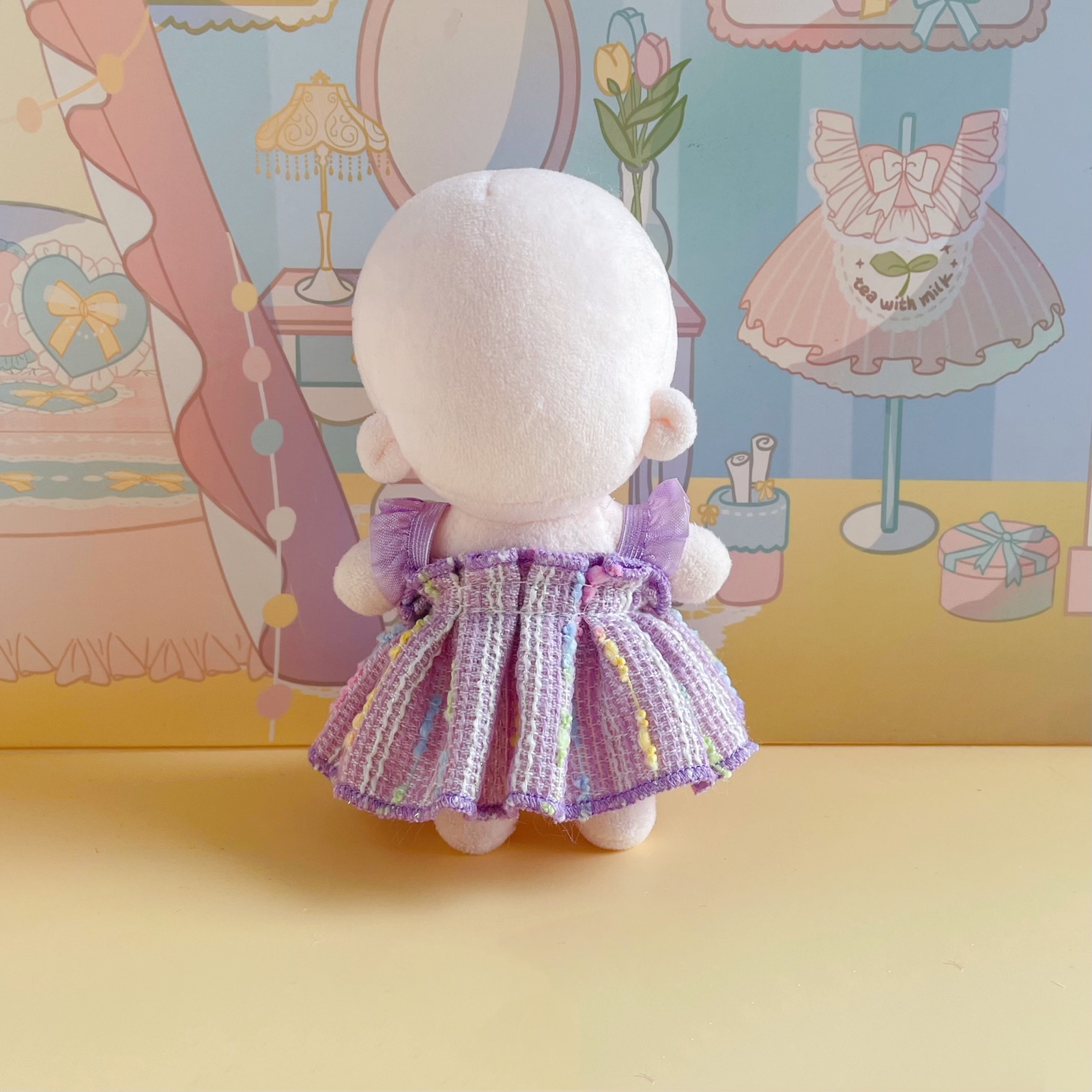 【激レア】可愛いぬいぐるみ フリル付きドレス 10cmぬいぐるみ用 着せ替え服 ぬい服 コスチューム 推し活 ぬい