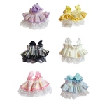10cmぬいぐるみ用 着せ替え服 ぬい服 コスチューム 推し活 ぬい活パーティードレス レースドレス フリル付き可愛いドレス 6色