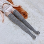 （送料無料）ブライス、リカちゃん、1/6サイズ、靴下1足　 ニーハイソックス　グレー