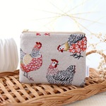 フランス生地 フラットポーチ size:S PAULETTE rouge