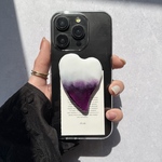 歪みハートiPhoneケース(purple)【選べるカード】