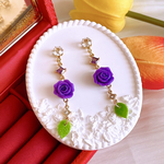 お洒落✨️ミニ薔薇🌹✨️ 揺れる♪  ハンドメイド ピアス イヤリング レディース アクセサリー✨️華やか✨️高みえ✨️母の日のプレゼント🎁✨️