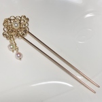 かんざし　天然　あこや真珠　バロックパール　髪飾り　コーム　アクセサリー　あこや貝　簪